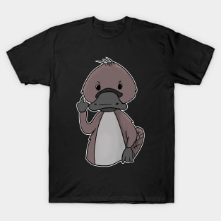 Grumpy Platypus Holding Middle finger funny gift T-Shirt